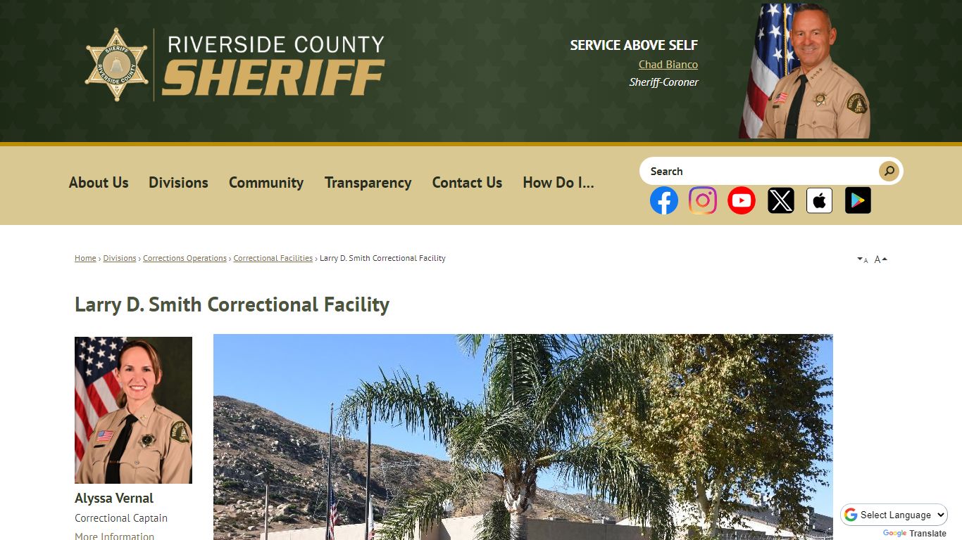 Larry D. Smith Correctional Facility - Riverside County Sheriff, CA